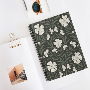 Dark Floral Spiral Notebook