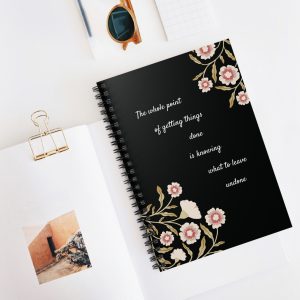 Dark Floral Motivational Spiral Notebook