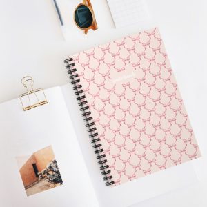 Preppy Bow Trellis Spiral Notebook